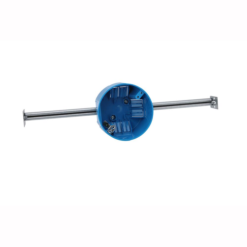 20 Cu. In. 3" or 4" PVC Ceiling Box with Ground Lung and Hang Bar - 50 LBS Fixture Rating (box of 50)