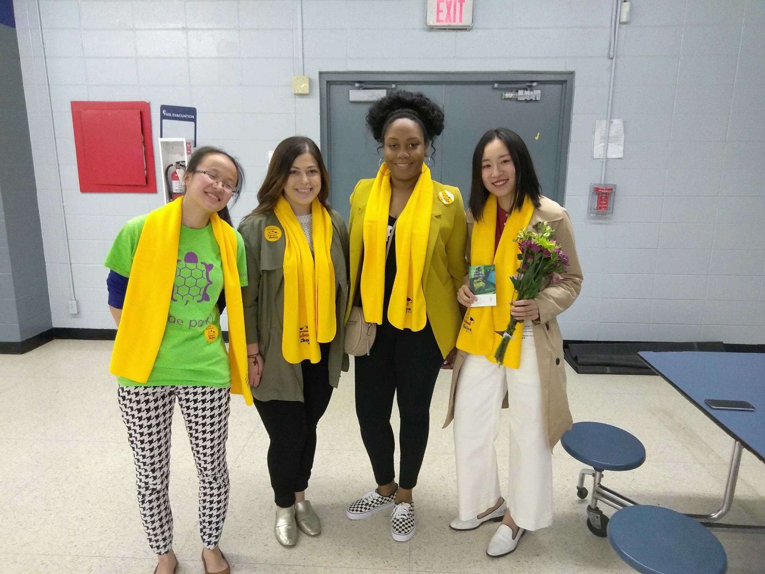 Ms. Garcia-Powell, Ms. Serrano and Code Park celebrate National School Choice week at Deady's STEM Night! Courtesy of Deady Student. January 22nd, 2019.