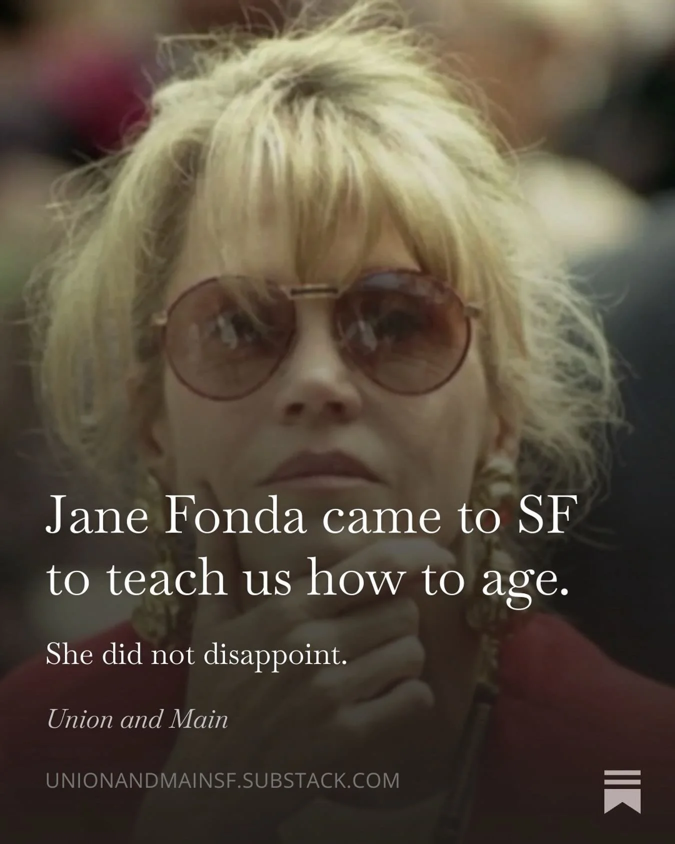 Jane Fonda has us excited to 𝐀𝐆𝐄! 🏋️&zwj;♀️ @janefonda Read our latest Substack post for paid subscribers at the link in bio. Subscribe &amp; Share 🗞️