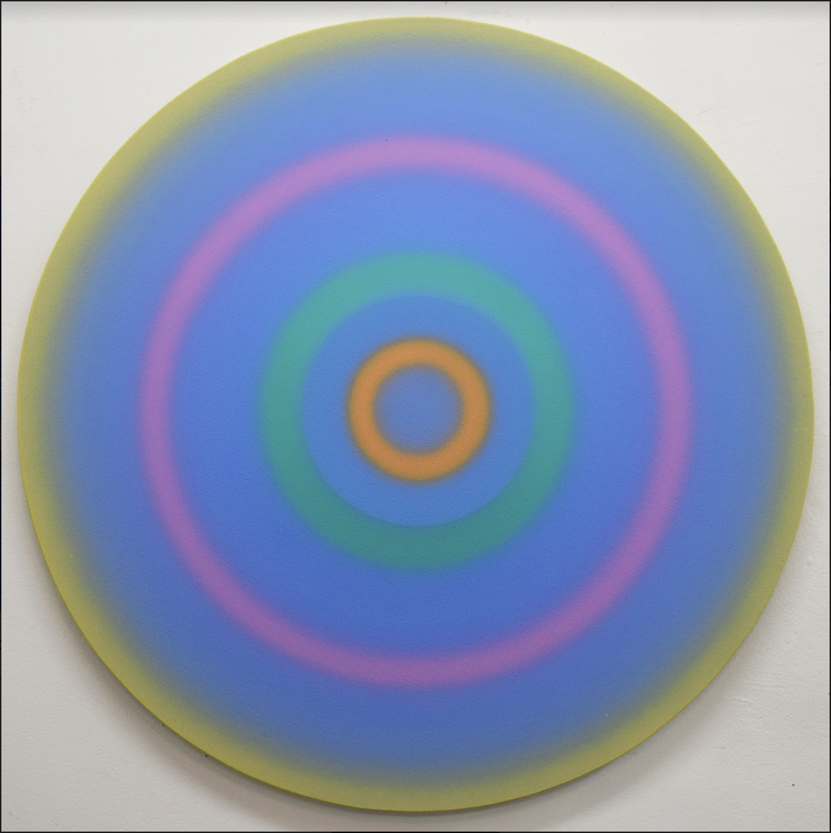 Spin Painting  (blue, yellow, pink, white, green)  