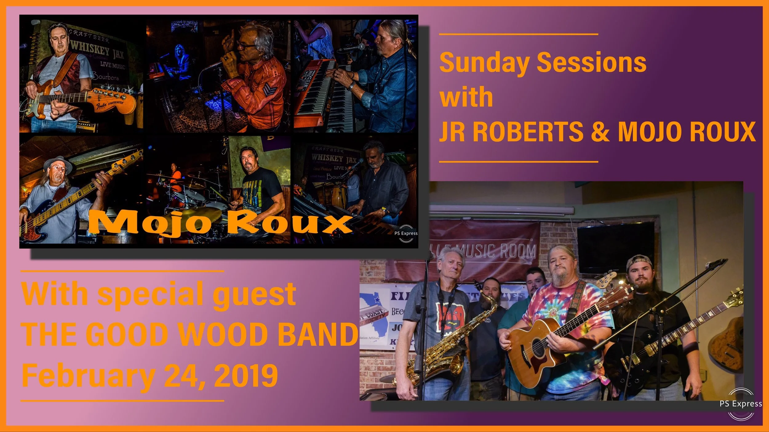 Sunday Sessions with JR Roberts and Mojo Roux and special guest The Good Wood Band