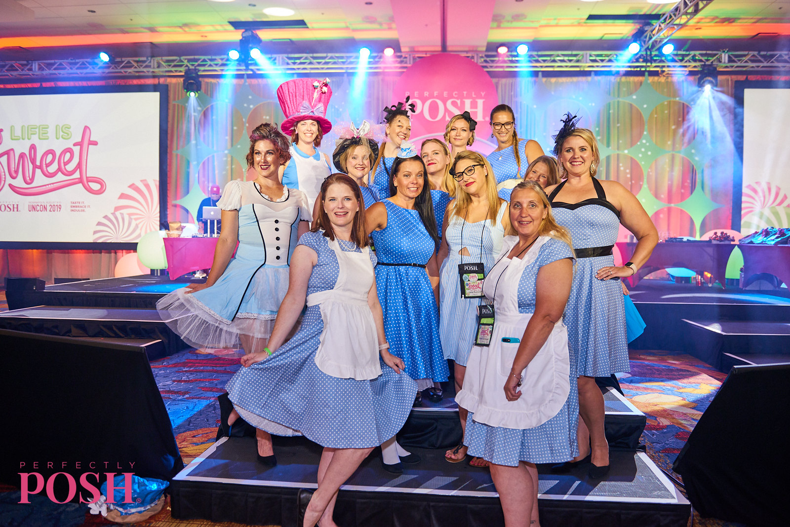 Perfectly Posh Influencers dress as Alice in Wonderland at the Mad Hatter Tea Party at UnCon 2019
