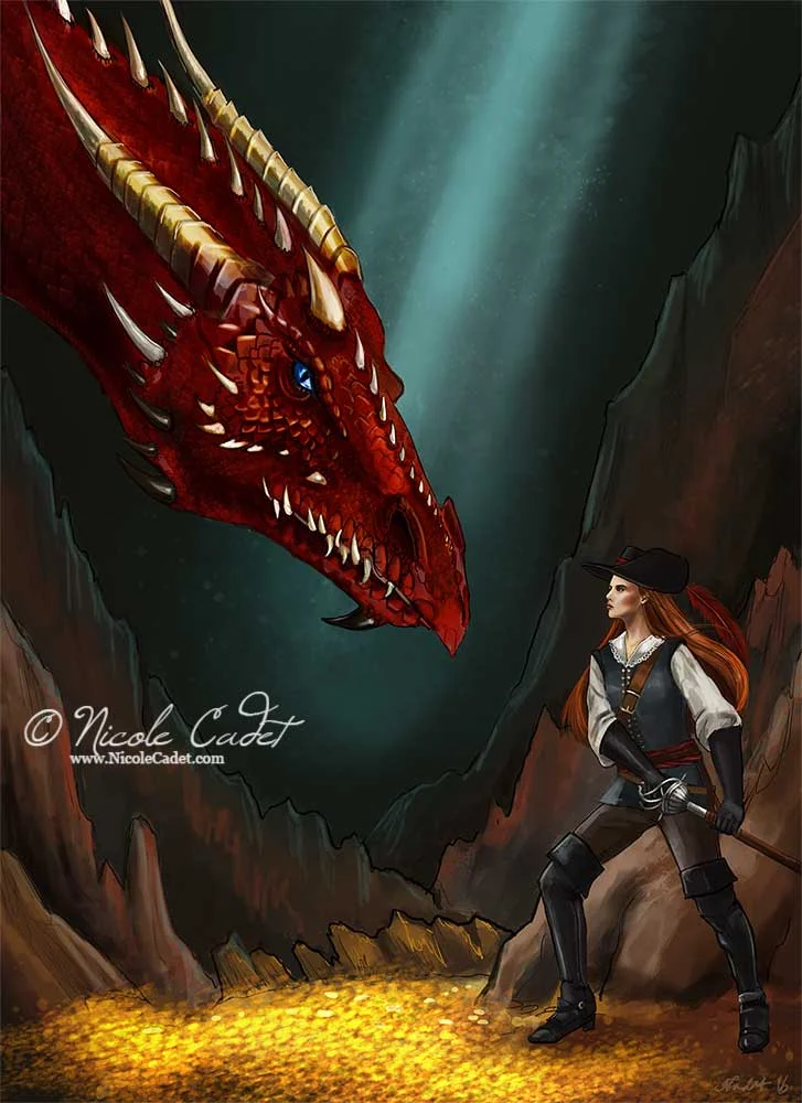 This is the fourth book, with a character from a different part of the world/ alternate world, and a dragon! Still the costume is based on more late Renaissance, early 1700s