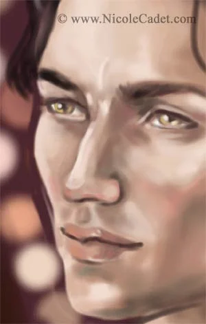 Face detail of the male, still fairly rough