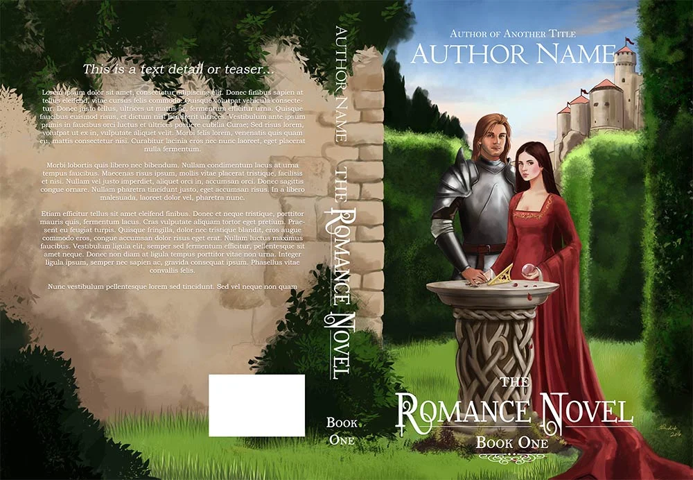 Fantasy Romance Cover art with design layout