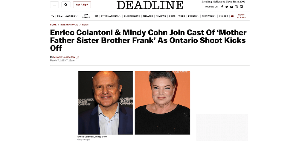 Mother Father Sister Brother Frank littleBULL Productions DEADLINE