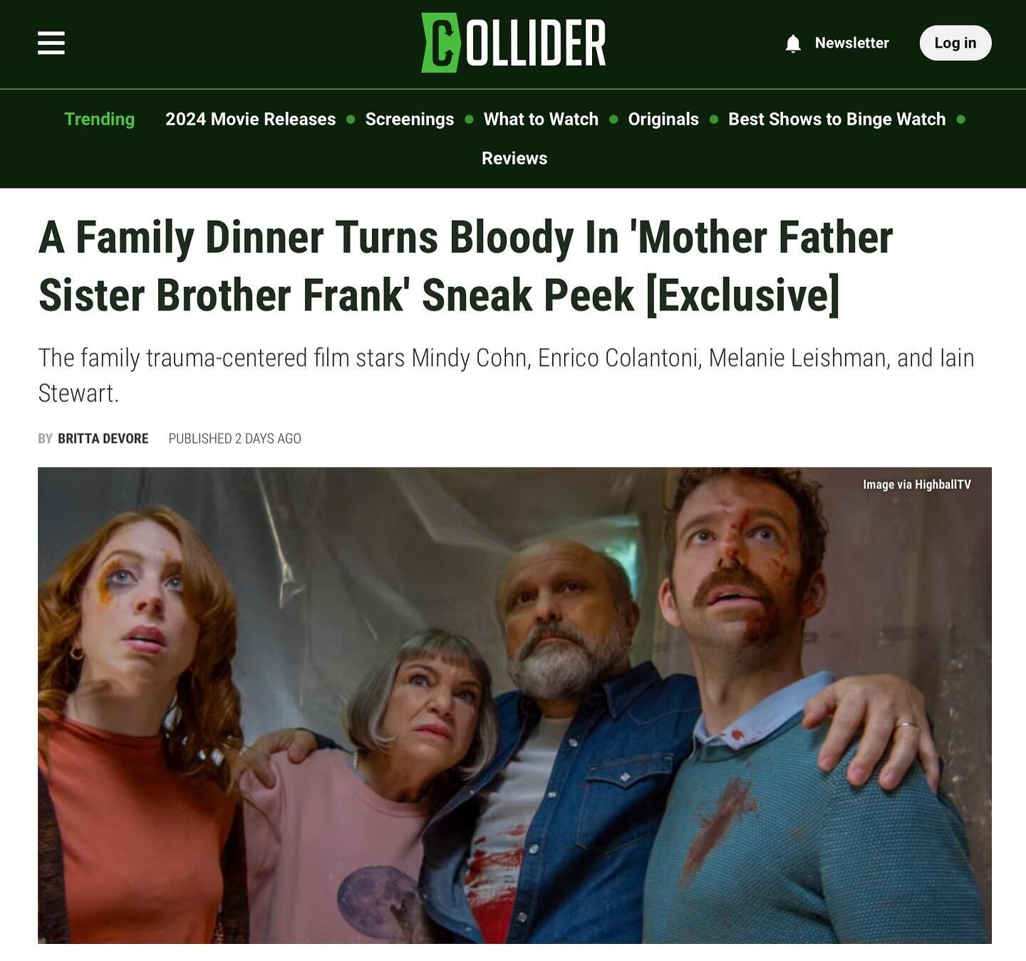 First look at MOTHER FATHER SISTER BROTHER FRANK in @collider Premiering this Saturday @panicfilmfest, April 13th &amp; 14th @phoenixfilmfestival and April 26th @calgaryundergroundfilm