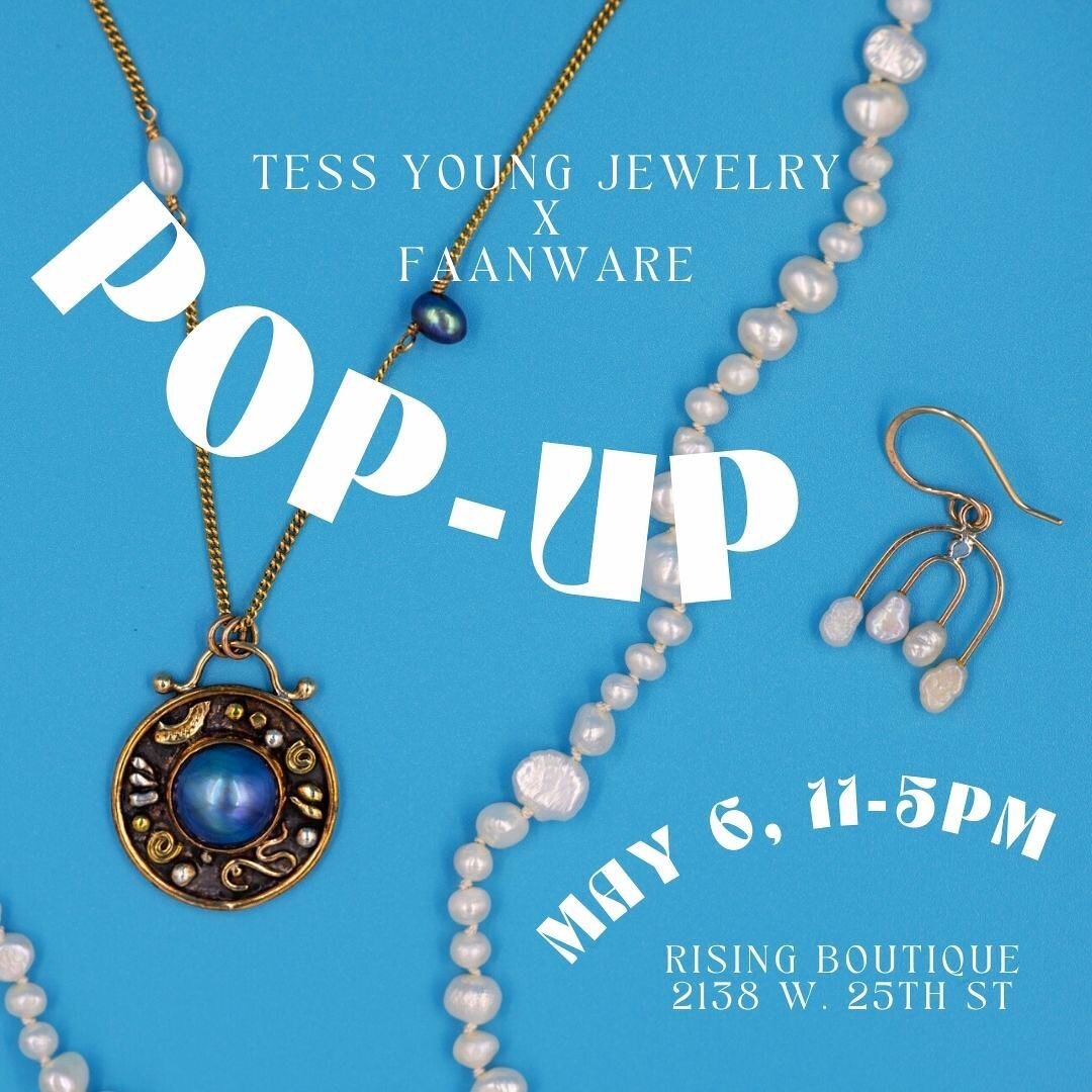 I&rsquo;m doing another pop up this Saturday at @rising_boutique from 11-5 🆒! 🐳
Gonna bring some familiar favorites and some new pieces I&rsquo;ve been working on. 💠
Thank you @faanware for inviting me to be a part of this, please check out their 