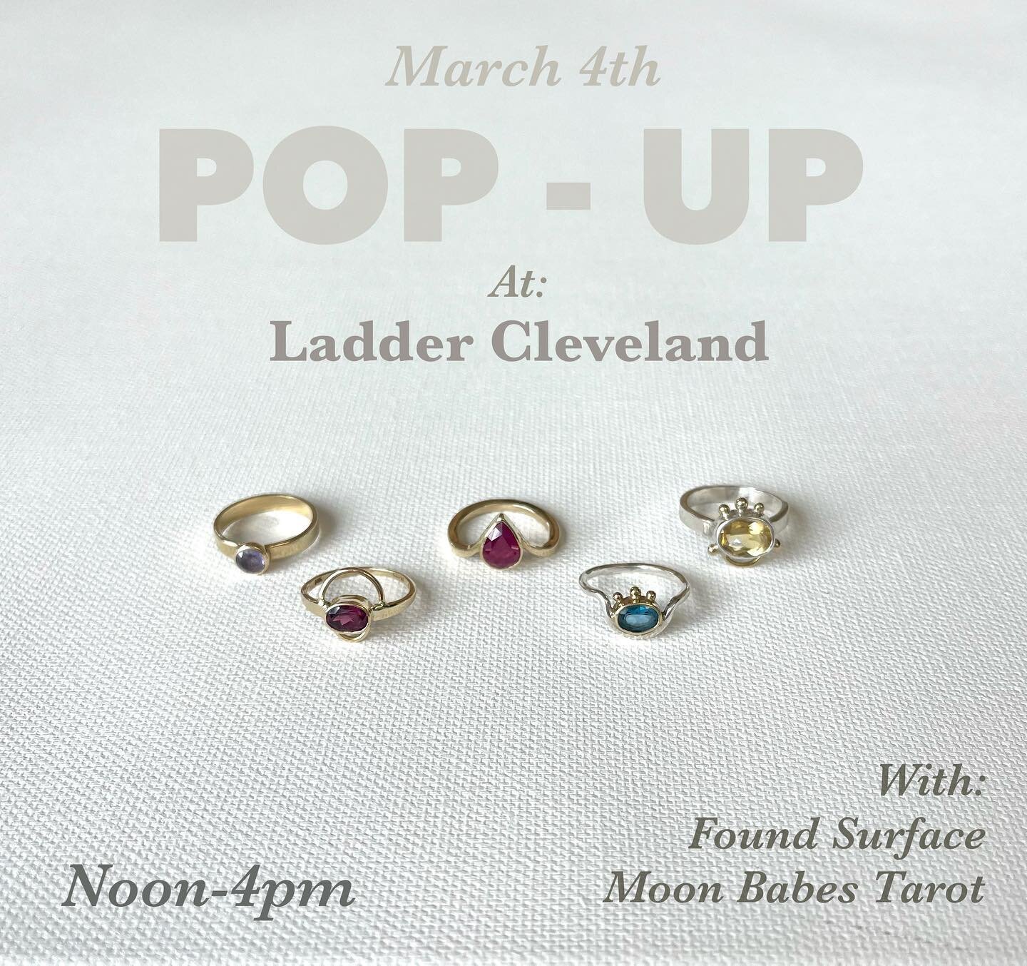 Hey all, I am doing a pop-up this Saturday at @laddercle with @foundsurface and @_moon_babes_ !! Stoked to be at this place. 🪜 
Ladder Shop carries local designers and is heavily committed to sustainability and quality, handmade pieces. Those who ar