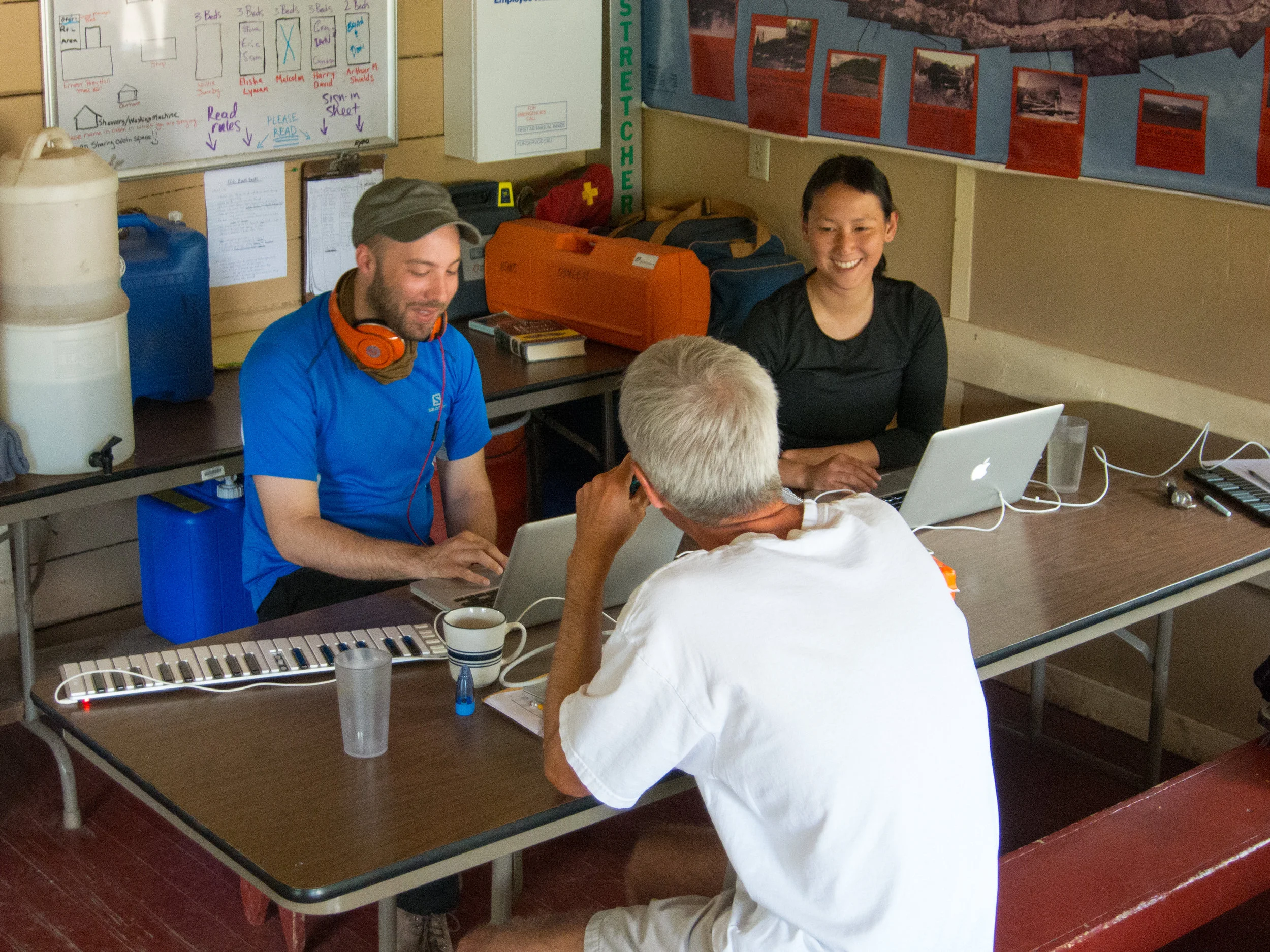 2015 Participants working on their pieces in the mess hall at Coal Creek.