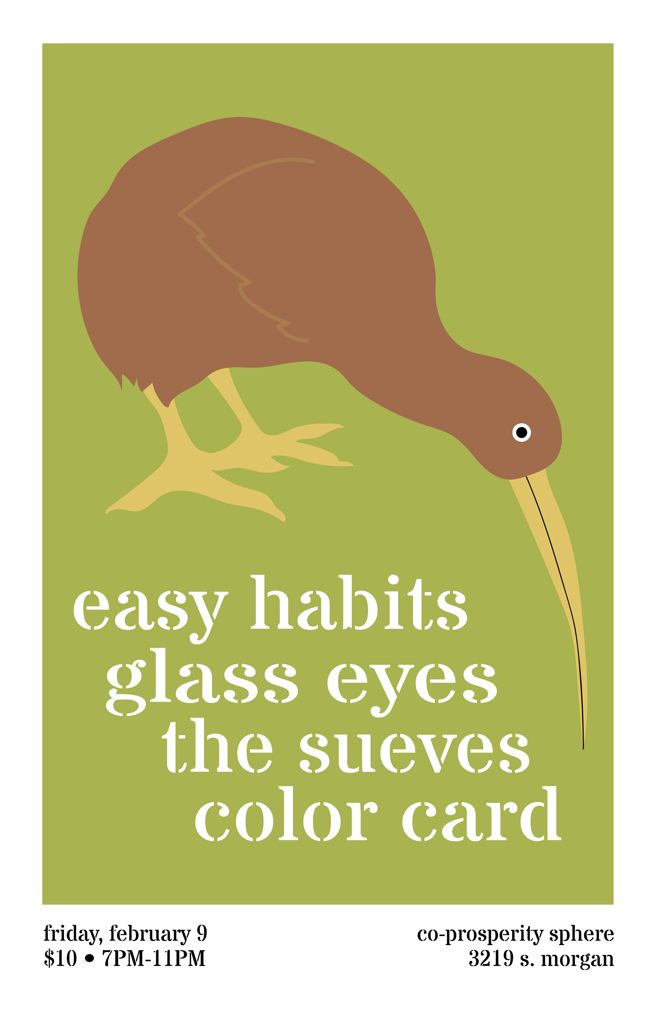  easy habits, the glass eyes, the sueves, &amp; color card poster  co-prosperity sphere, 2018 
