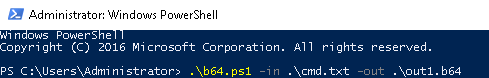 Base64 encoding our PowerShell command
