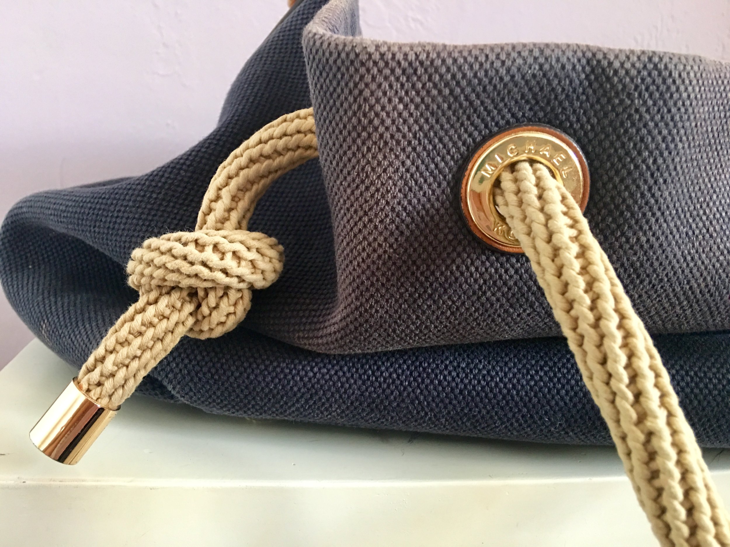 michael kors canvas bag with rope handle