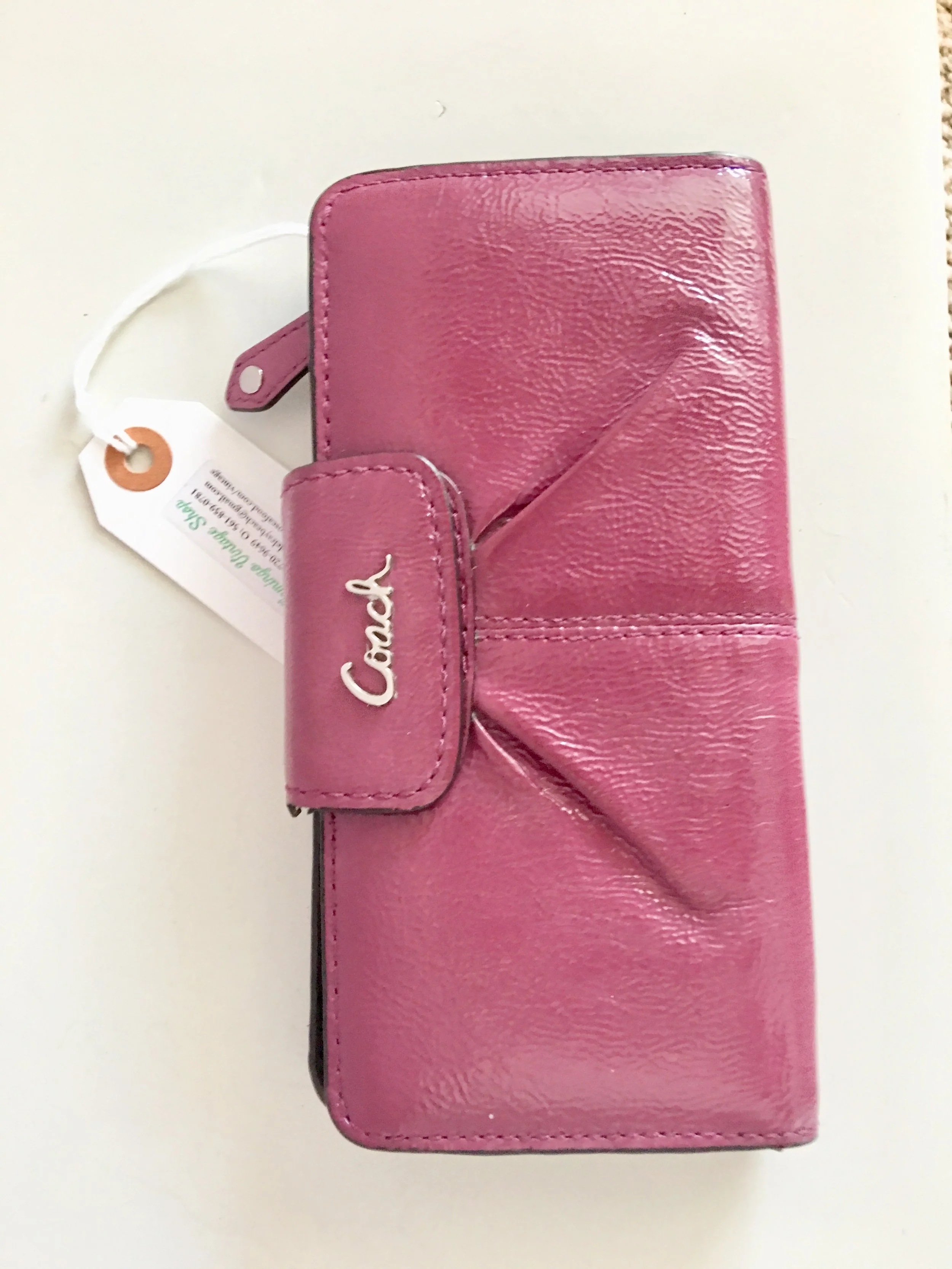 Coach Purple Patent Leather Wallet 