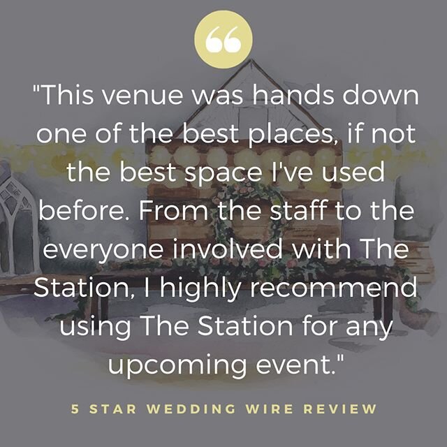 &quot;This venue was hands down one of the best places, if not the best space I've used before.&quot; Wedding Wire Review.⠀
⠀
Have you checked out our Wedding Wire page? You'll find photos, a 360 video, and ONLY FIVE STAR reviews! ⠀
https://buff.ly/2