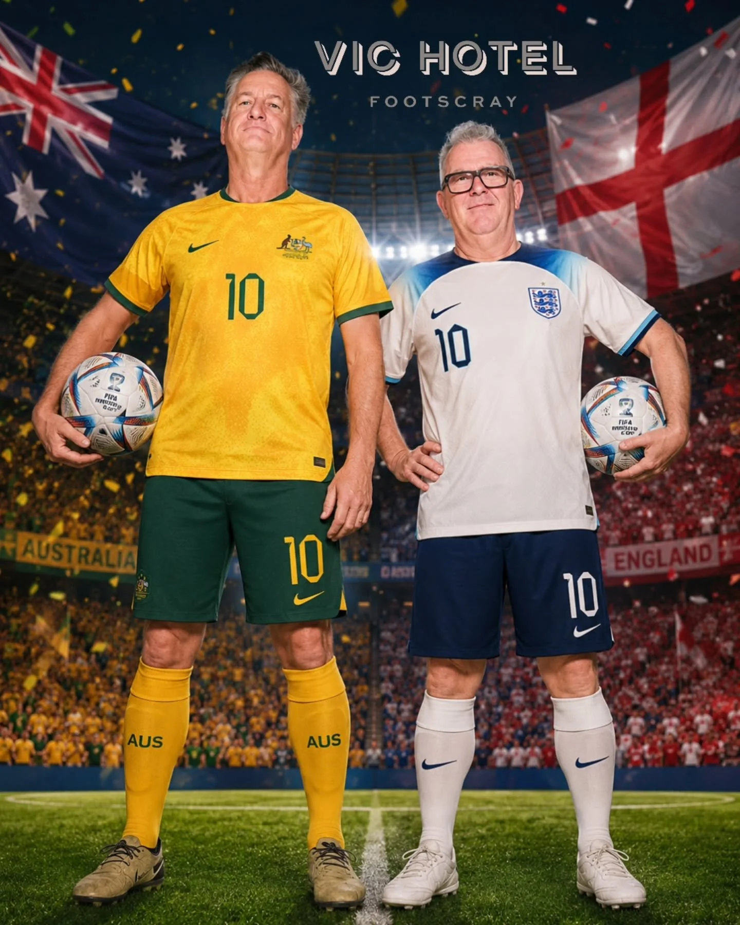 The World Cup is on. Which means Denis and Andy are about to take football very seriously.

We'll be showing matches throughout the tournament on our screens, with early openings for select games thanks to our extended liquor licence.

Denis is backi