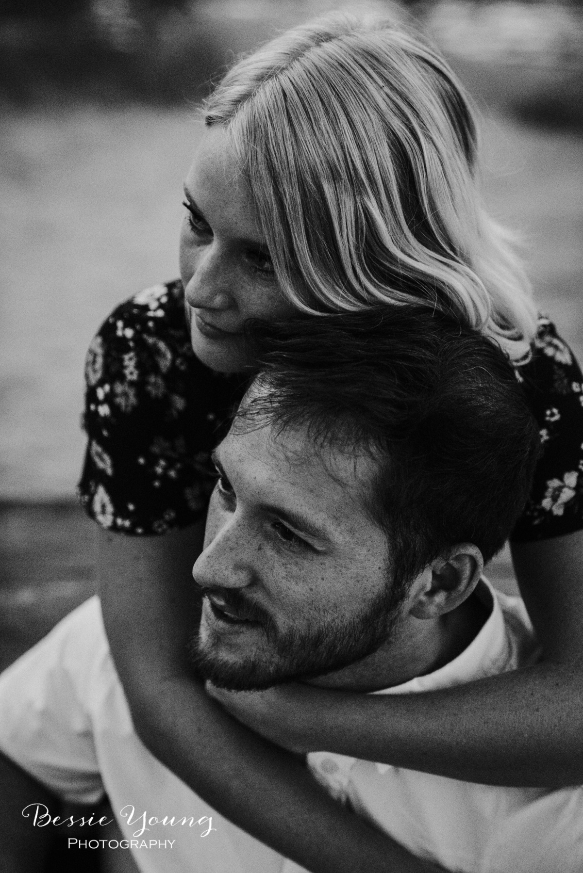 Black and White Engagement Photos by Bessie Young Photography