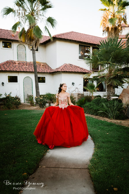 Quinceanera Dresses Red -  Fresno Quinceañera Portraits by Bessie Young Photography -  Central Valley Photographer