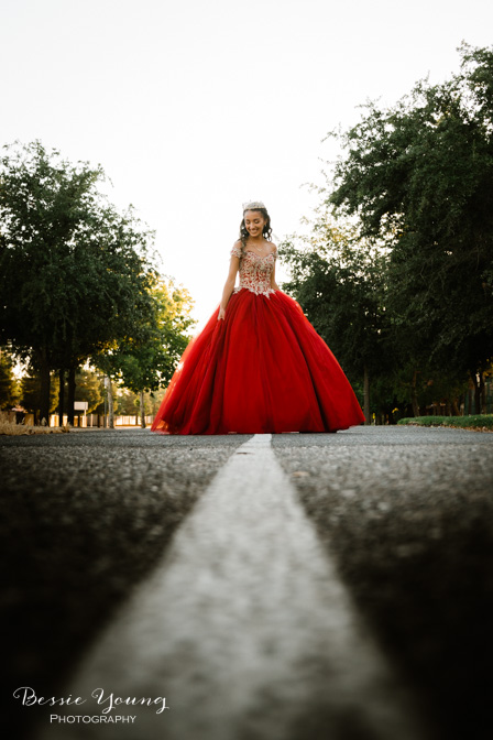 Quinceanera Dresses Red -  Fresno Quinceañera Portraits by Bessie Young Photography -  Central Valley Photographer