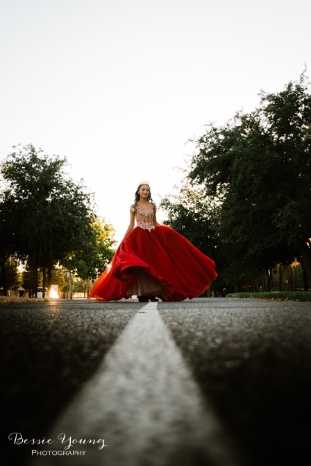 Quinceanera Dresses Red -  Fresno Quinceañera Portraits by Bessie Young Photography -  Central Valley Photographer