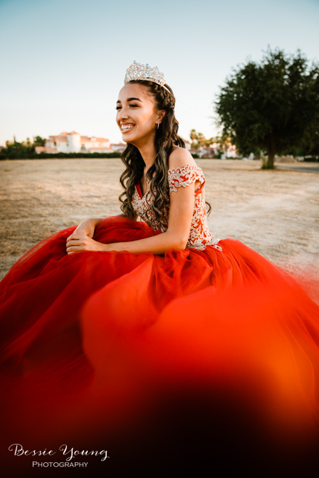 Quinceanera Dresses Red -  Fresno Quinceañera Portraits by Bessie Young Photography -  Central Valley Photographer