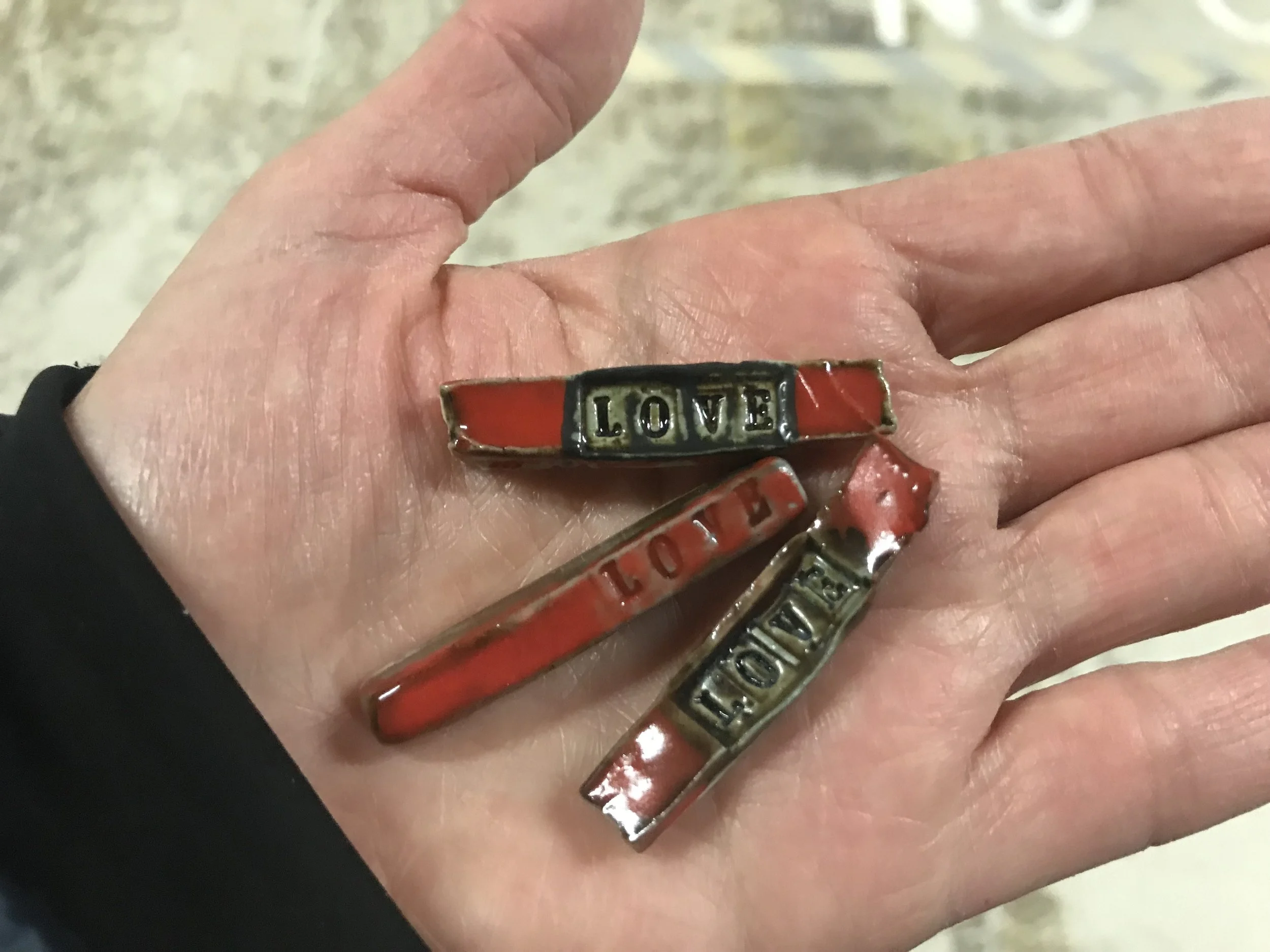 Three of my handmade ceramic