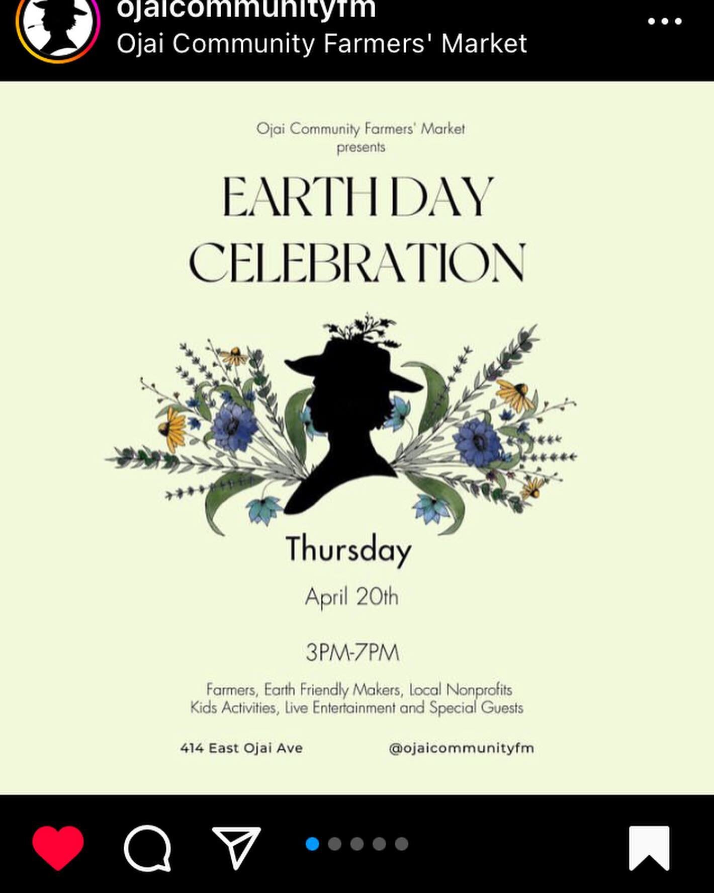 This Thursday 3-7 @ojaicommunityfm ! So so fun- scroll through pics for the details! This is the second year that the thursday market has hosted the annual ojai earth day celebration- adopted from the green coalition. Such a fun and educational way t