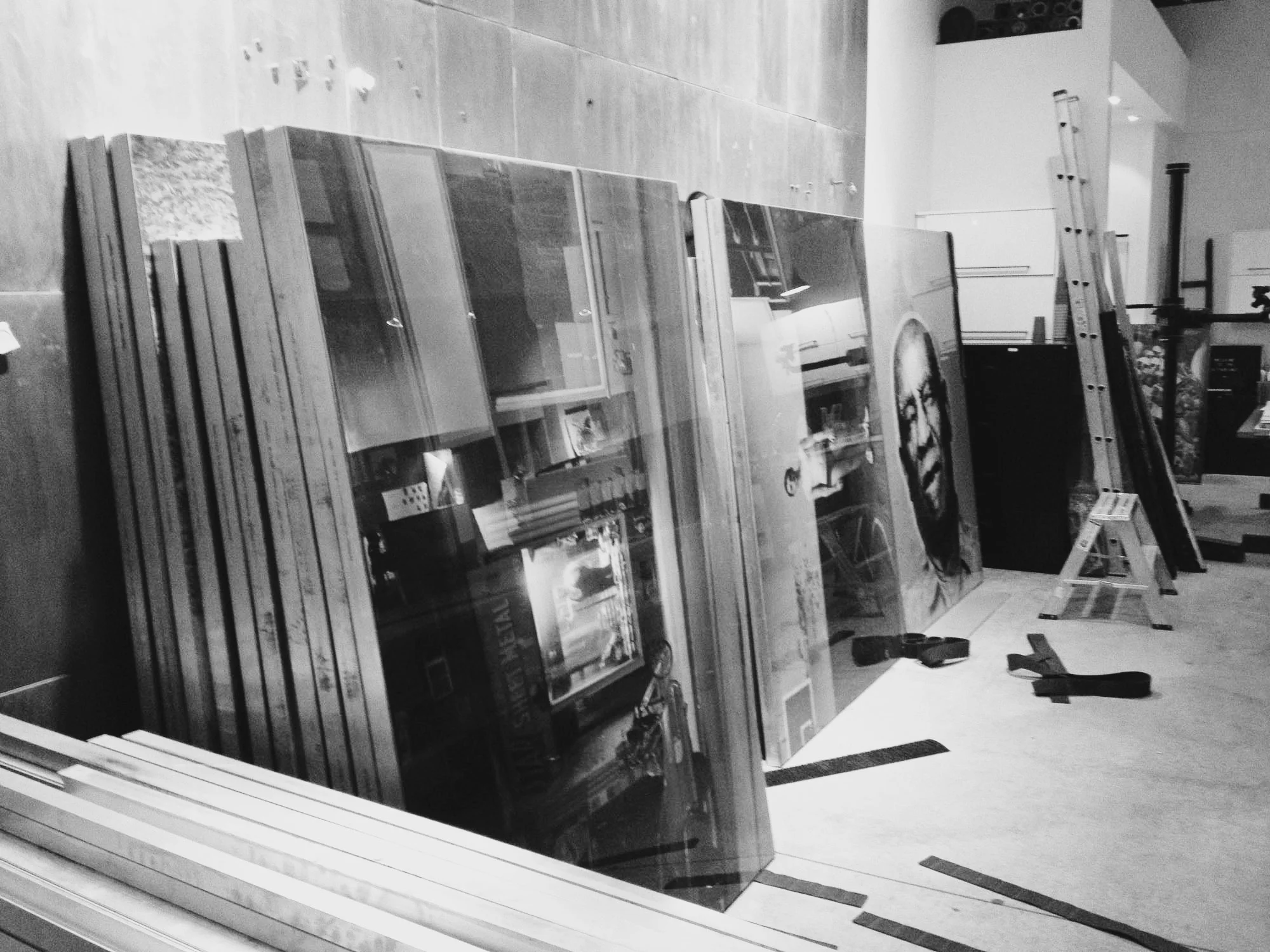 Finished works inside the studio