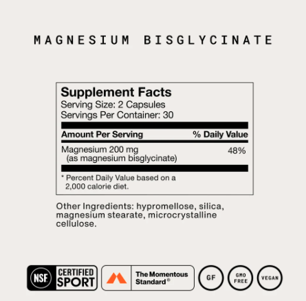 Momentous Magnesium Bisglycinate capsules photographed for the sleep supplement comparison