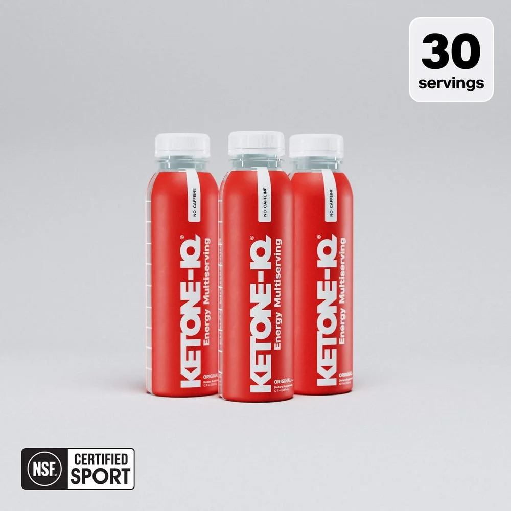 Three Ketone-IQ energy shot bottles, 30 servings, NSF Certified for Sport