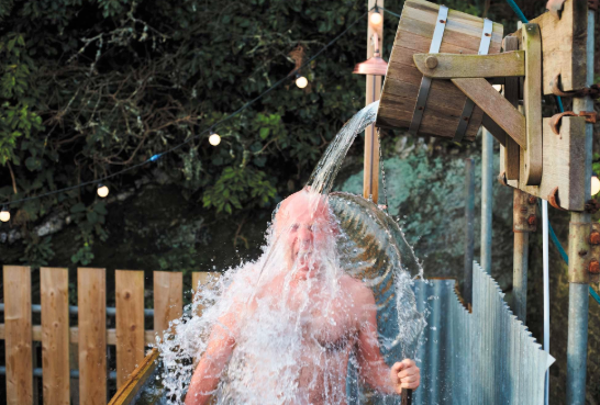 Cold water bucket dump as a form of cold exposure