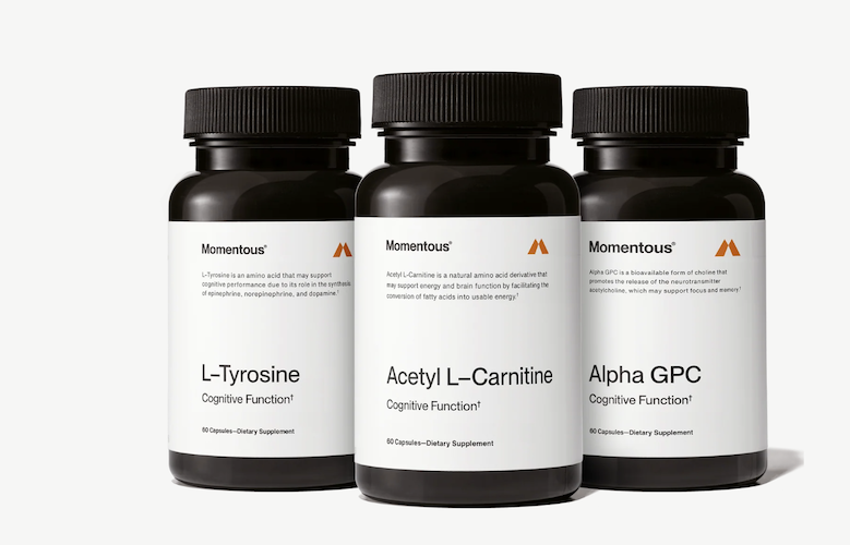 Momentous alpha GPC L tyrosine and acetyl L carnitine supplements for cognitive function focus and brain performance support