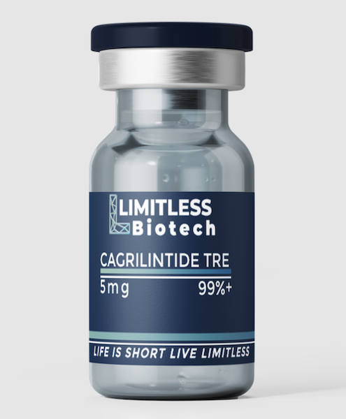 Cagrilintide peptide vial from Limitless Life Nootropics used for metabolic health and weight loss research as a long-acting amylin analogue.