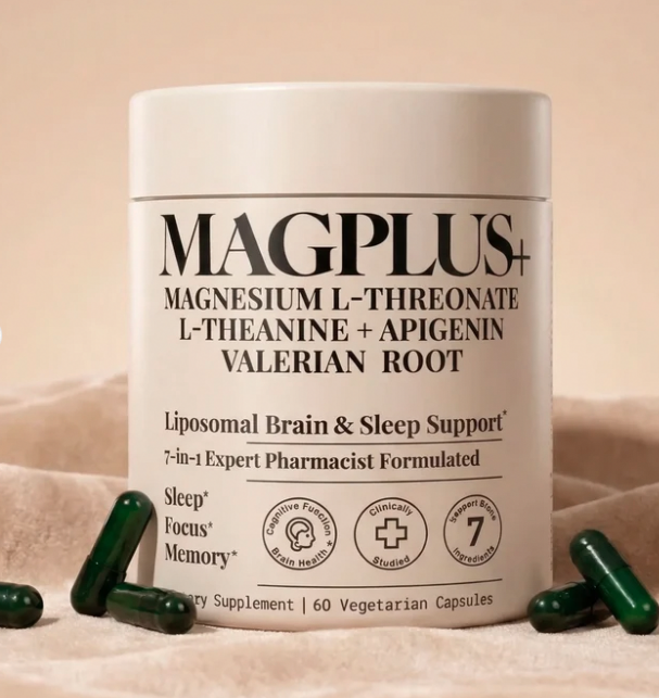 MAGPLUS+ melatonin free sleep stack bottle featured in this guide