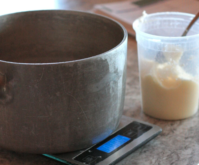 Whipping tallow moisturizer until fluffy