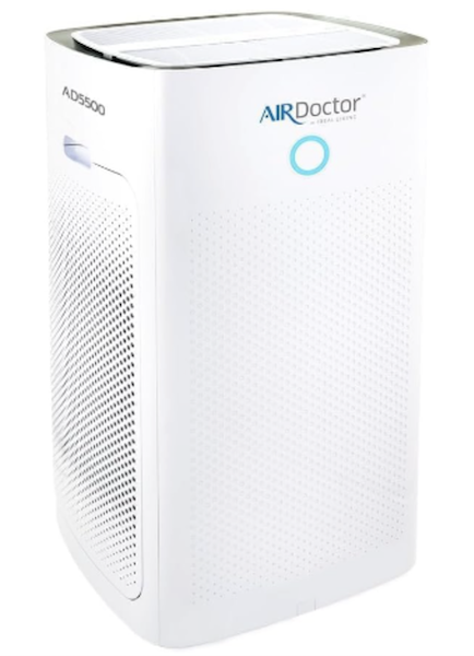 AirDoctor AD5500 air purifier featuring medical-grade HEPA filtration designed for large room air purification and allergen reduction.