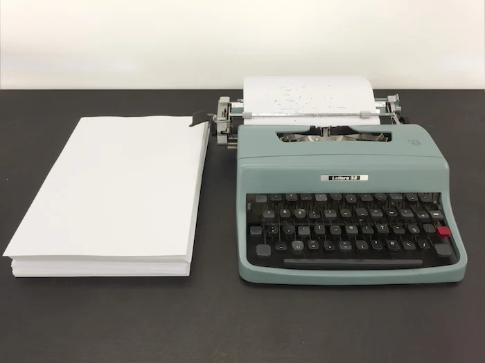 Fiona Banner, Dummy, 2013, Reconstructed typewriter, 5.71 x 13.78 x 12.6 inches
