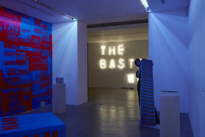 Fiona Banner, Installation view 'Scroll Down And Keep Scrolling' Ikon Gallery, Birmingham, 2015