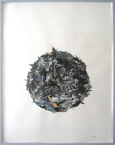 Fiona Banner, Birds II, 2006, Collage on paint, 48 x 36 1/2 in. (122 x 93 cm)
