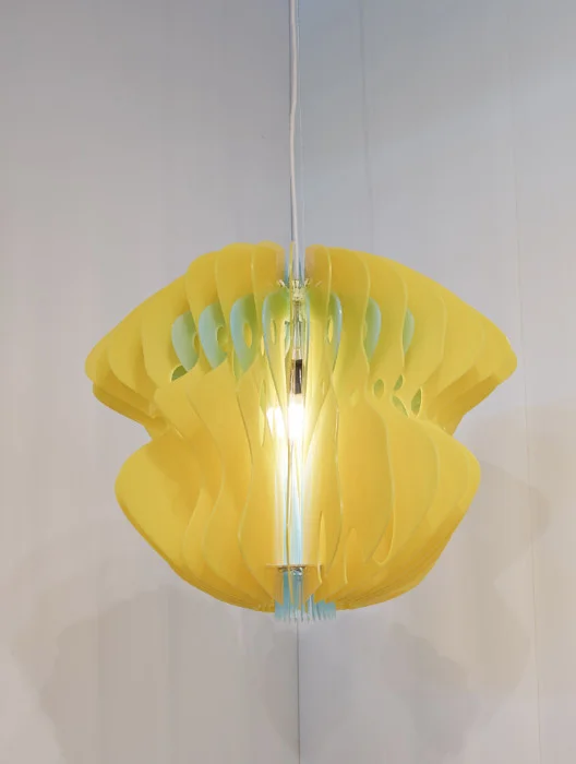 Jorge Pardo, Untitled , 2015, Plexi, aluminum, electrical, bulb, 24 x 24 x 24 inches.