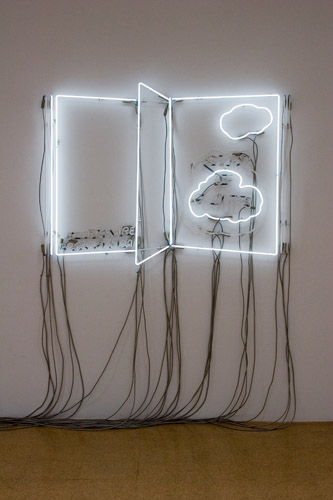 Philippe Parreno, Atlas of Clouds, 2005, Neon light, transformers, switchers, 39 x 61 in.