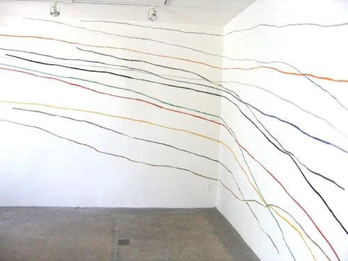 John Reynolds, 13 Takes on a Los Angeles Sunset (for Julian), 2009, Colored graphite on wall