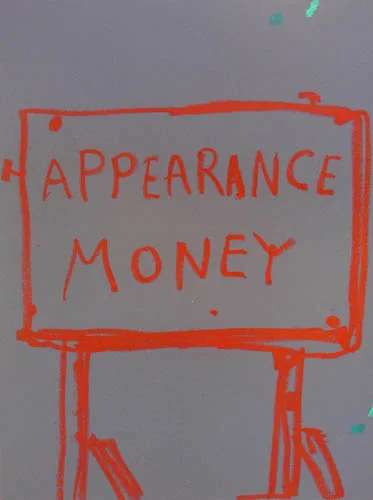 John Reynolds, IV. (Appearance Money), 2008, Oil stick, hand painted paper, 14 1/2 x 11 1/2 in. (36.8 x 29.2 cm)