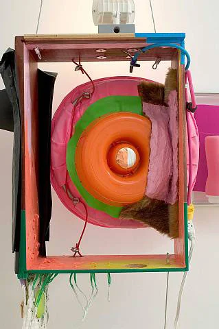 Jessica Stockholder, Two Frames (detail), 2007, Mixed media, 93 x 51 x 22 in