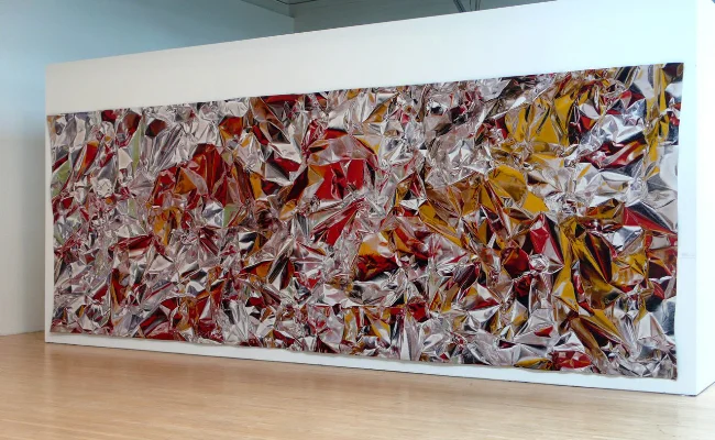 Pae White, Untitled (metal foil), 2009, Tapestry, 115 x 324 in.