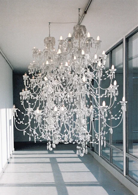 Pae White, Chandelier (Installation view), 2008, Painted terra cotta, Each 75 x 48 in.