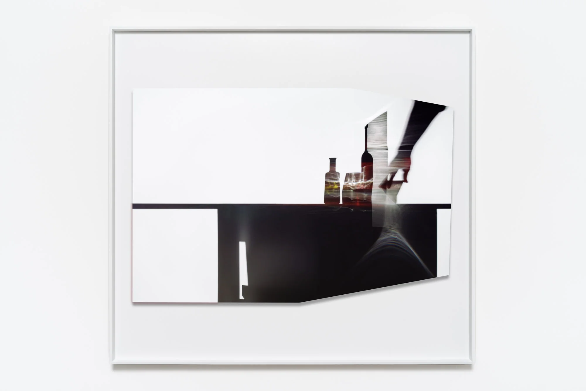 Uta Barth, In the Light & Shadow of Morandi (17.01), 2017, Face mounted, raised, shaped, Archival Pigment print in artist frame, 48.75 x 52.75 inches.