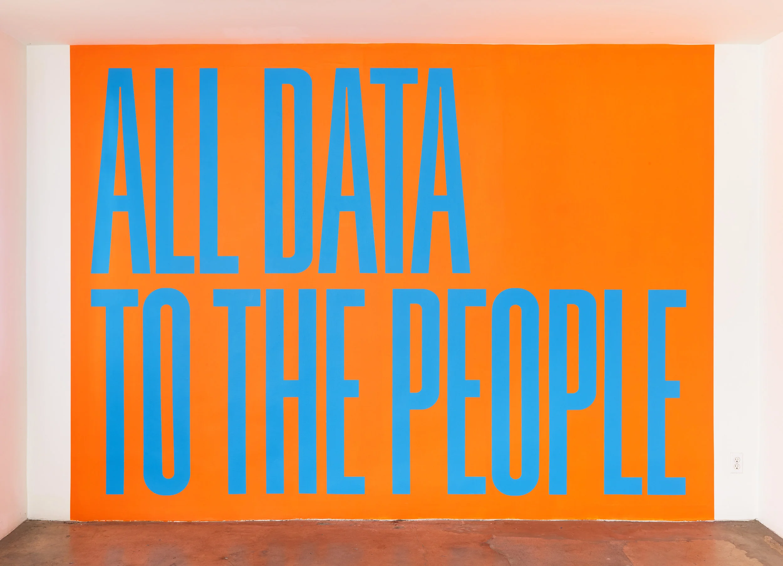 SUPERFLEX, All Data to the People, 2018, Hand painted mural with acrylic / unique.