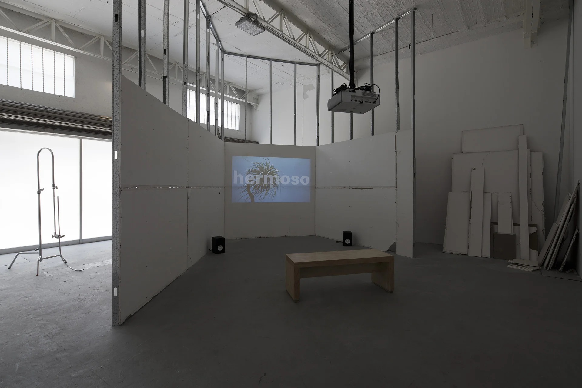 Kerry Tribe, the word the wall la palabra la pared, 2017, installation view, Parque Galleria, Mexico City, Mexico.