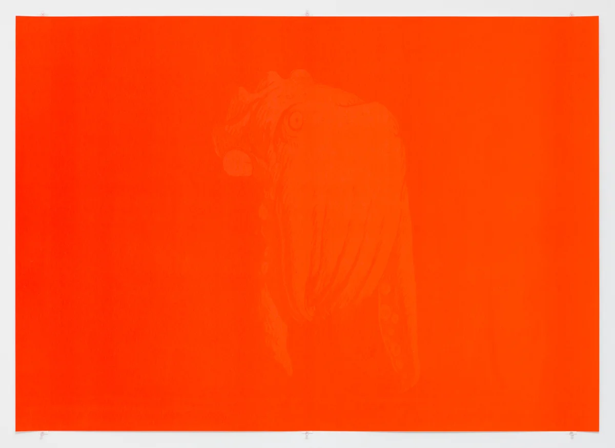Philippe Parreno, Cephalopods, a hand drawn animation film project with Roberto Prual Realvis, 2010, 2013, Screenprint, printed in phosphorescent ink, 39.5 x 55.5 inches, Edition of 6.